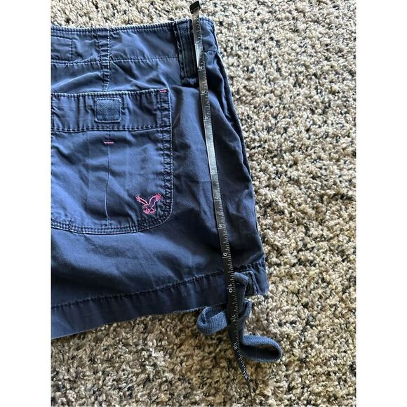 Vintage American eagle live your life shorts, size 12 blue with iconic pink eagl - Picture 6 of 9